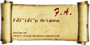 Fülöp Arianna névjegykártya