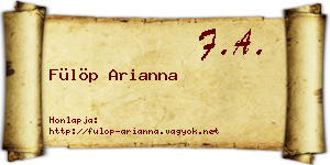 Fülöp Arianna névjegykártya