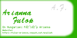 arianna fulop business card